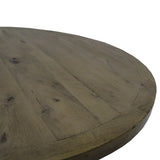 Natural-finished 54-inch Farmhouse Round Wood Dining Table - Brown