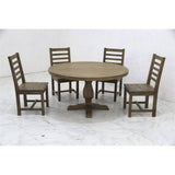 Natural-finished 54-inch Farmhouse Round Wood Dining Table - Brown