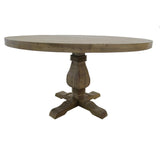 Natural-finished 54-inch Farmhouse Round Wood Dining Table - Brown
