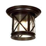 AA Warehousing 1 Light Outdoor Ceiling Mounted light in Sandy Black Finish