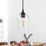 YANSUN 1-Light Modern Matte Black Island Pendant Light Rustic Farmhouse Industrial Hanging Light for Kitchen Dining 2 Pack