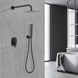 YASINU 1-Spray Wall Bar Shower Kit with Hand Shower in Matte Black
