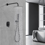 YASINU 1-Spray Wall Bar Shower Kit with Hand Shower in Matte Black
