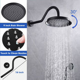 YASINU Antique Shower Faucet-Sets Fixtures, 9 inch Wall Rain Head with Handheld Spray and Body Jets