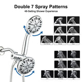YASINU 7 Function Dual 2 in 1 Shower Handheld Showerhead & Rain Shower Combo