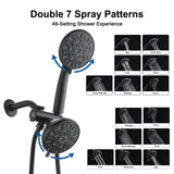 YASINU 7 Function Dual 2 in 1 Shower Handheld Showerhead & Rain Shower Combo
