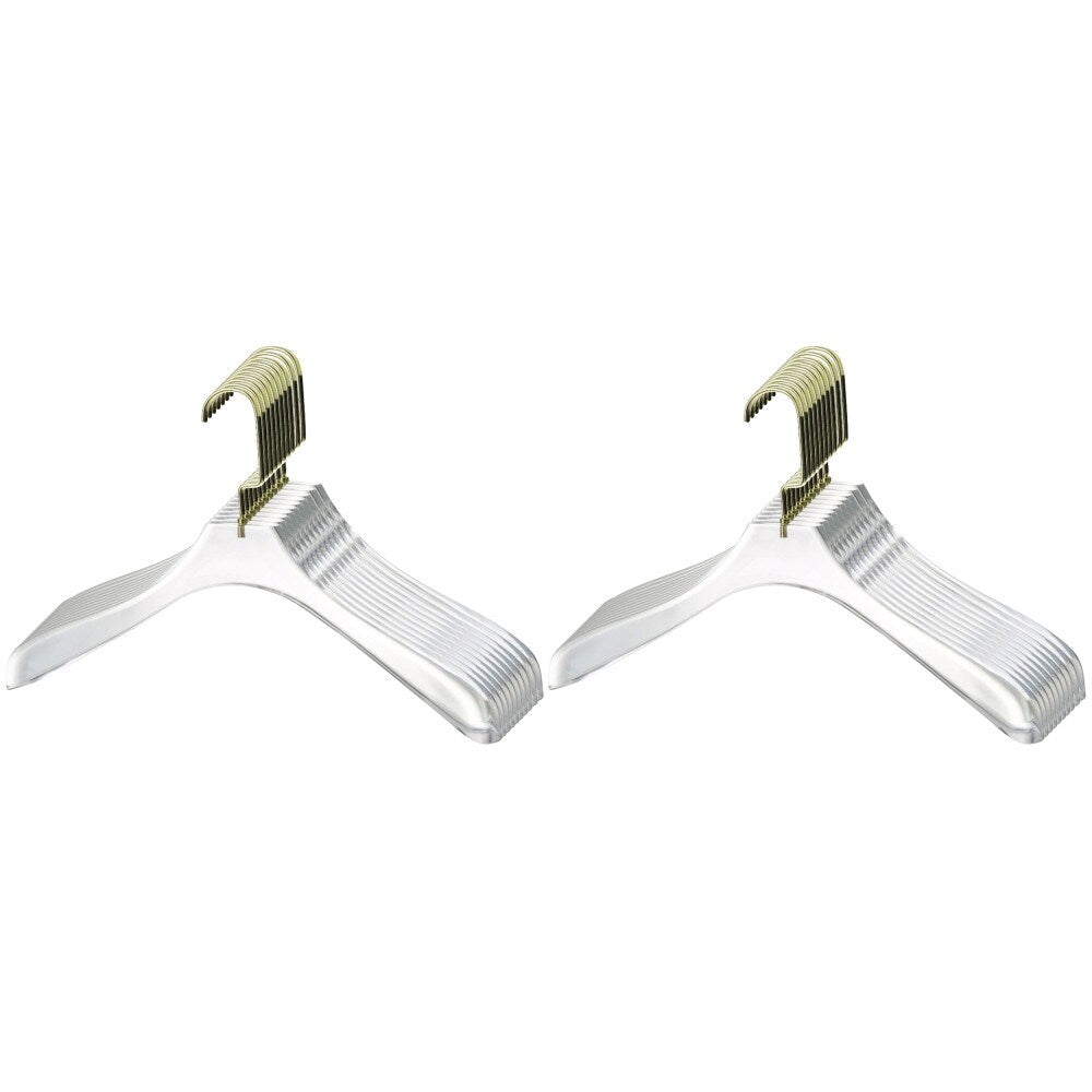 YBM Home Quality Acrylic Clear Coat Hangers, Without Bar