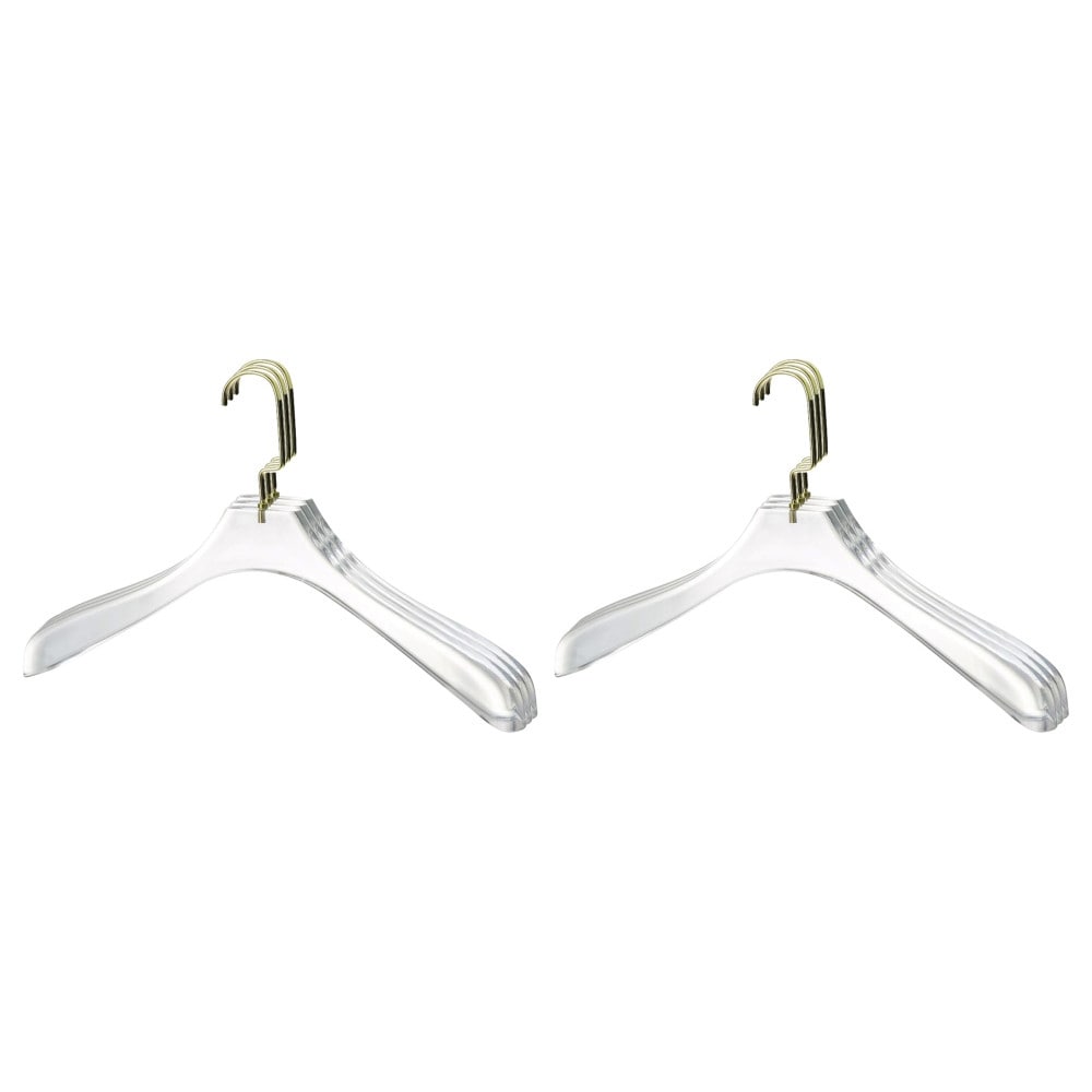 YBM Home Quality Acrylic Clear Coat Hangers, Without Bar