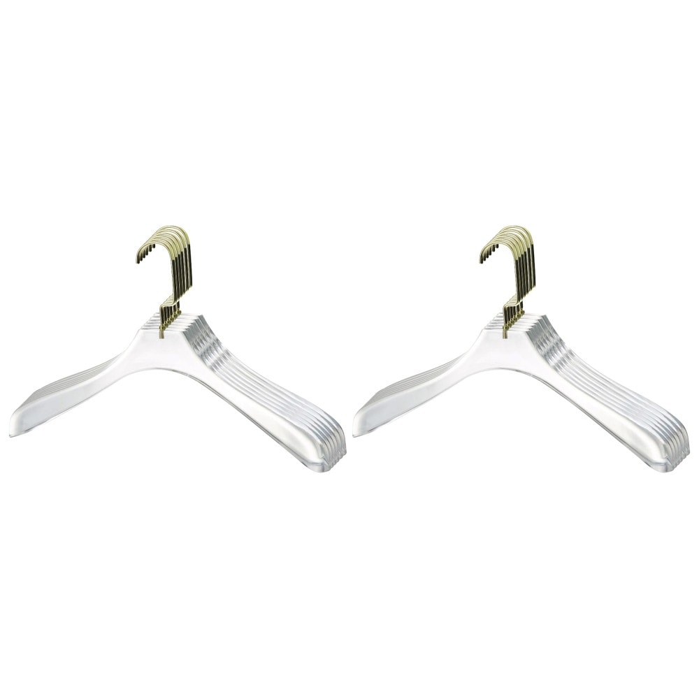 YBM Home Quality Acrylic Clear Coat Hangers, Without Bar