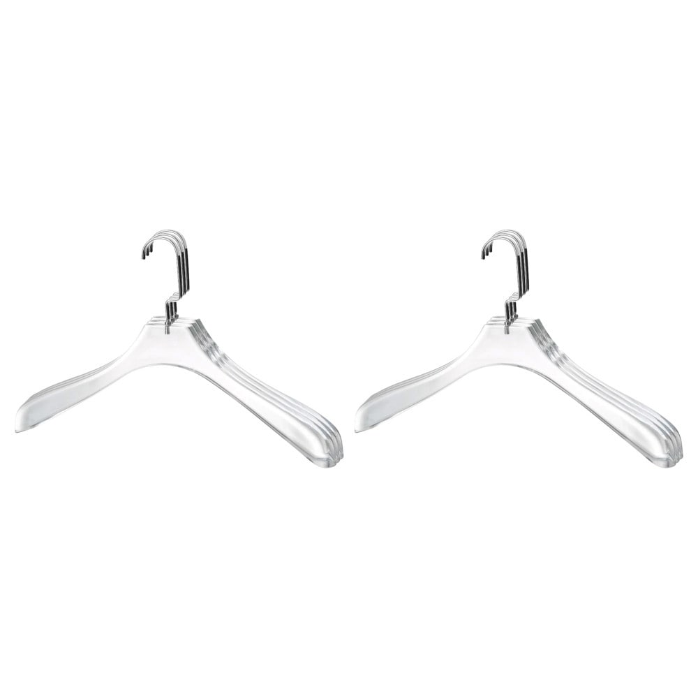 YBM Home Quality Acrylic Clear Coat Hangers, Without Bar