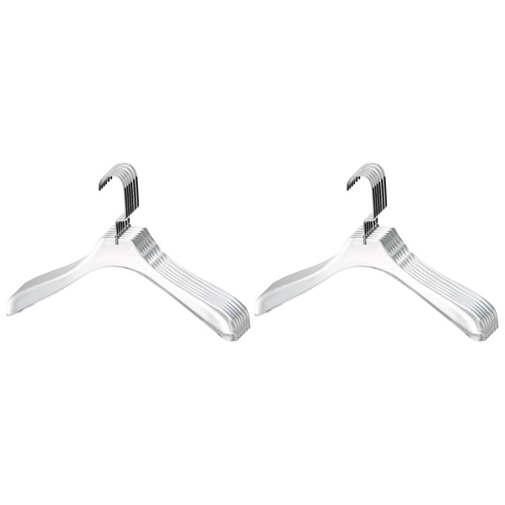 YBM Home Quality Acrylic Clear Coat Hangers, Without Bar