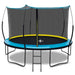 12FT Recreational Trampolines with Enclosure for Kids and Adults with Patented Fiberglass Poles - Pumpkin Blue