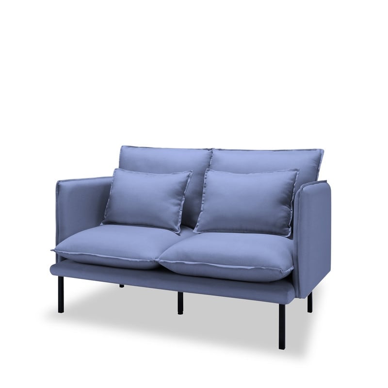 WEDOHOME Modern Polyester With Metal Legs Double Cushion Design Loveseat Sofa,Sleeper Sofa