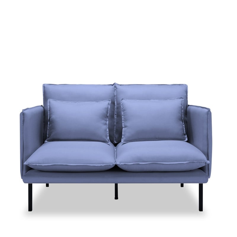 WEDOHOME Modern Polyester With Metal Legs Double Cushion Design Loveseat Sofa,Sleeper Sofa