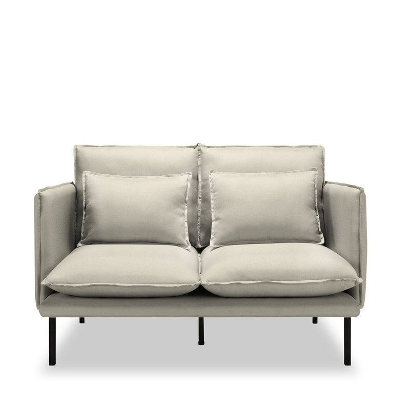WEDOHOME Modern Polyester With Metal Legs Double Cushion Design Loveseat Sofa,Sleeper Sofa