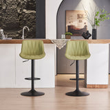 Adjustable Swivel Bar Stools Set of 2 Modern Upholstered Counter Stools