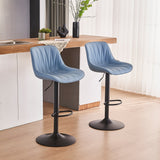 Adjustable Swivel Bar Stools Set of 2 Modern Upholstered Counter Stools