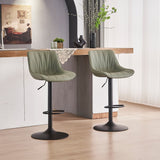 Adjustable Swivel Bar Stools Set of 2 Modern Upholstered Counter Stools