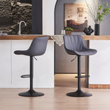 Adjustable Swivel Bar Stools Set of 2 Modern Upholstered Counter Stools