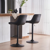 Adjustable Swivel Bar Stools Set of 2 Modern Upholstered Counter Stools