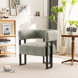 Upholstered Teddy Velvet Single Accent Chair Modern Corner Padded Boucle Armchair for Living Room Bedroom Lounge