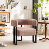 Upholstered Teddy Velvet Single Accent Chair Modern Corner Padded Boucle Armchair for Living Room Bedroom Lounge