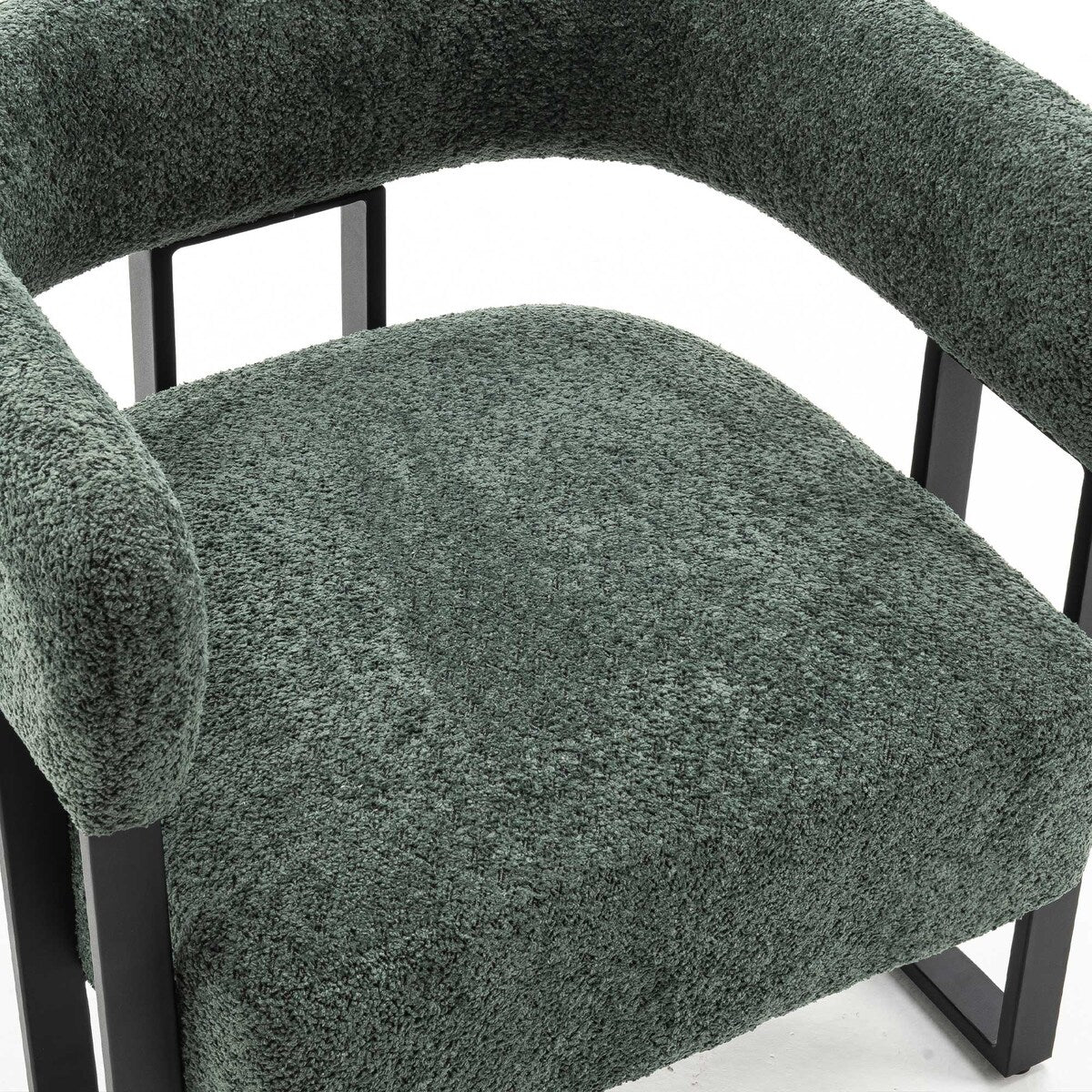Upholstered Teddy Velvet Single Accent Chair Modern Corner Padded Boucle Armchair for Living Room Bedroom Lounge