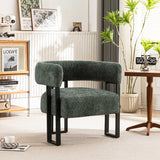 Upholstered Teddy Velvet Single Accent Chair Modern Corner Padded Boucle Armchair for Living Room Bedroom Lounge