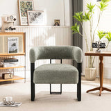 Upholstered Teddy Velvet Single Accent Chair Modern Corner Padded Boucle Armchair for Living Room Bedroom Lounge