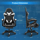 YSSOA FNGAMECHAIR01 Gaming Office High Back Computer Ergonomic Adjustable Swivel Chair with Headrest and Lumbar Support