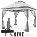 Yaheetech 11x11ft Garden Double Tiers Pop Up Canopy with 4 Mesh Sidewalls - N/A