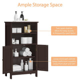 Yaheetech 5-Tier Wooden Bathroom Floor Cabinet with Adjustable Shelf