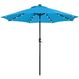 Yaheetech 9FT Patio Umbrella with 32 LED Lights Market Umbrella with 8 Ribs