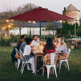 Yaheetech 9FT Patio Umbrella with 32 LED Lights Market Umbrella with 8 Ribs
