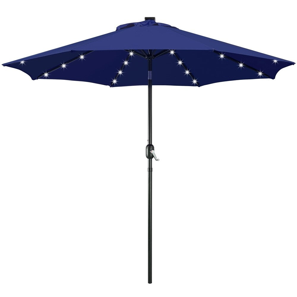 Yaheetech 9FT Patio Umbrella with 32 LED Lights Market Umbrella with 8 Ribs