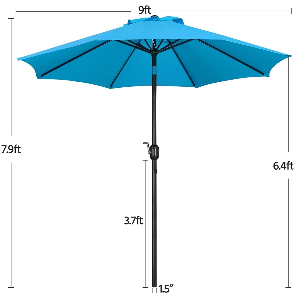 Yaheetech 9FT Patio Umbrella,8 Ribs Market Umbrella With Push Button