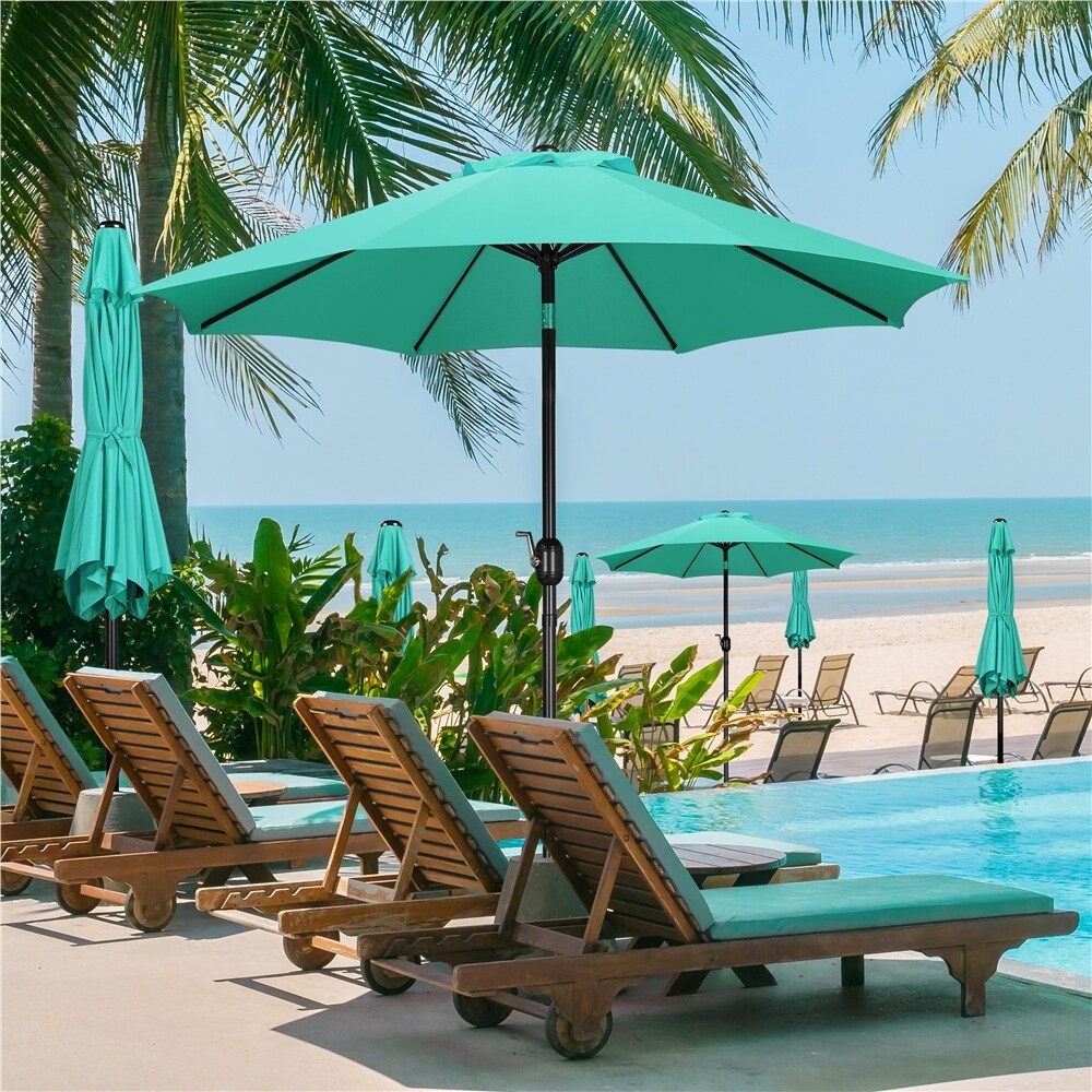 Yaheetech 9FT Patio Umbrella,8 Ribs Market Umbrella With Push Button