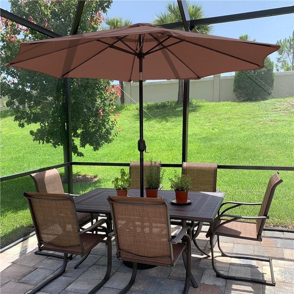 Yaheetech 9FT Patio Umbrella,8 Ribs Market Umbrella With Push Button