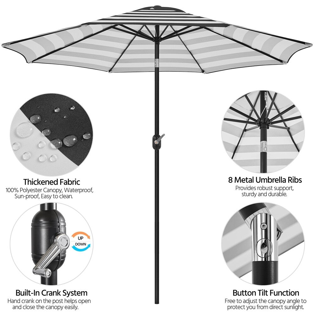 Yaheetech 9FT Patio Umbrella,8 Ribs Market Umbrella With Push Button