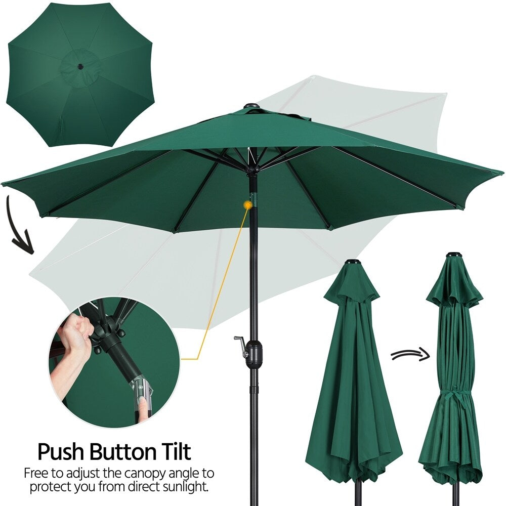 Yaheetech 9FT Patio Umbrella,8 Ribs Market Umbrella With Push Button