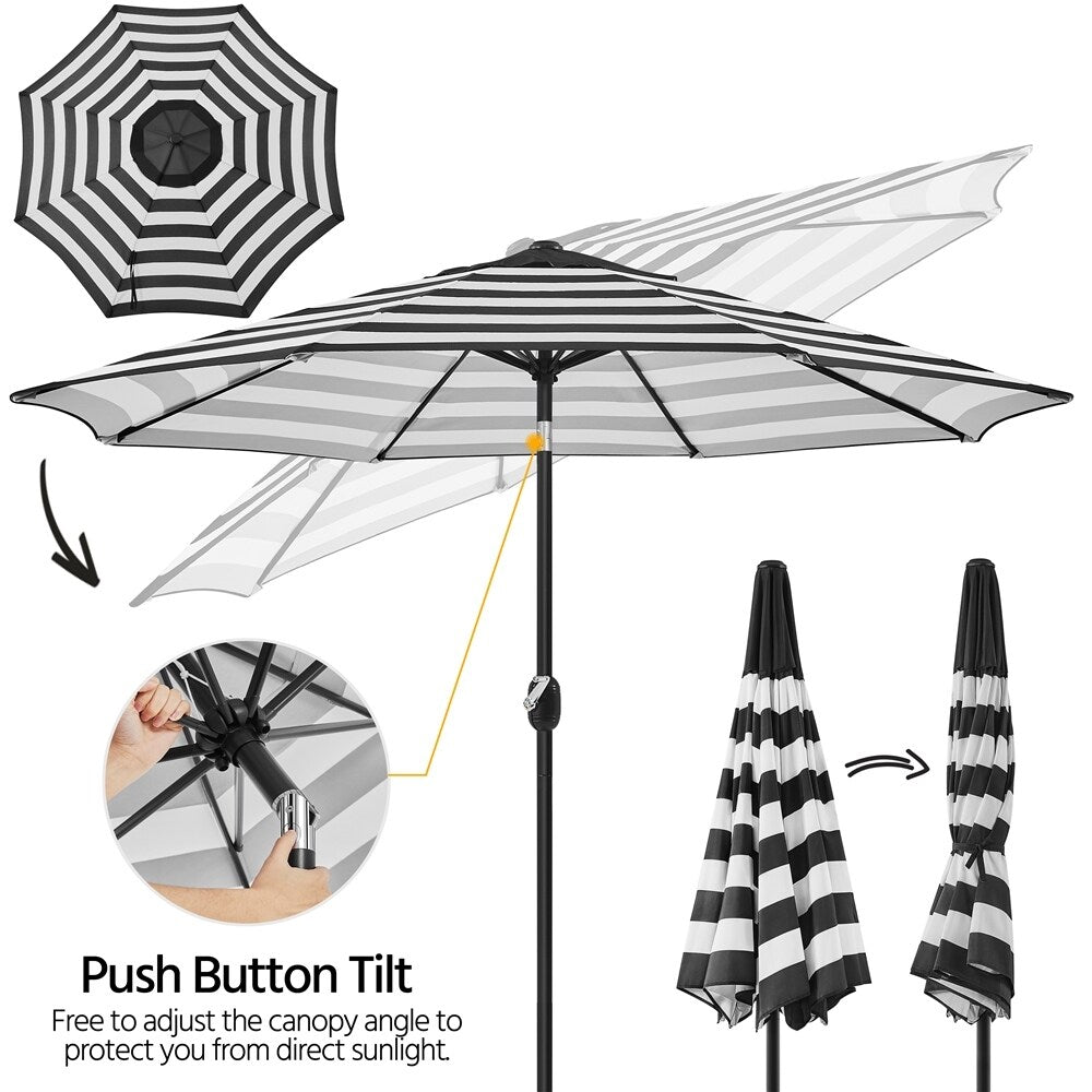 Yaheetech 9FT Patio Umbrella,8 Ribs Market Umbrella With Push Button