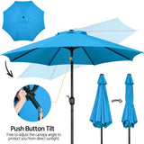 Yaheetech 9FT Patio Umbrella,8 Ribs Market Umbrella With Push Button