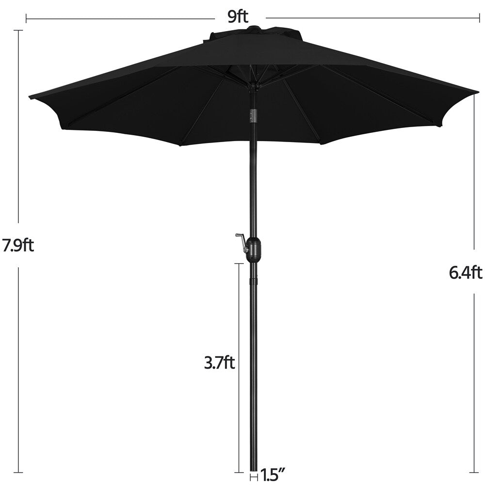Yaheetech 9FT Patio Umbrella,8 Ribs Market Umbrella With Push Button