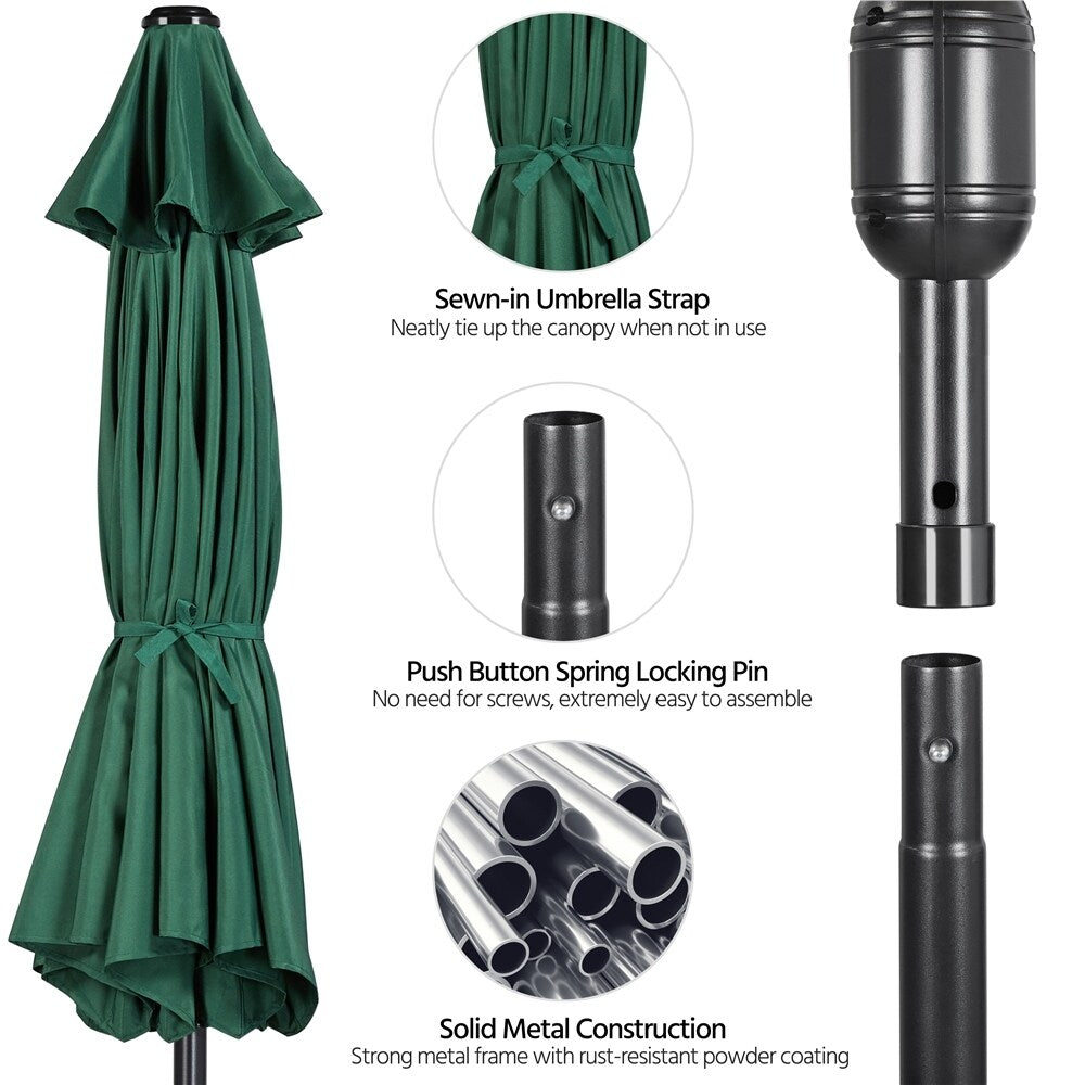 Yaheetech 9FT Patio Umbrella,8 Ribs Market Umbrella With Push Button