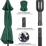 Yaheetech 9FT Patio Umbrella,8 Ribs Market Umbrella With Push Button