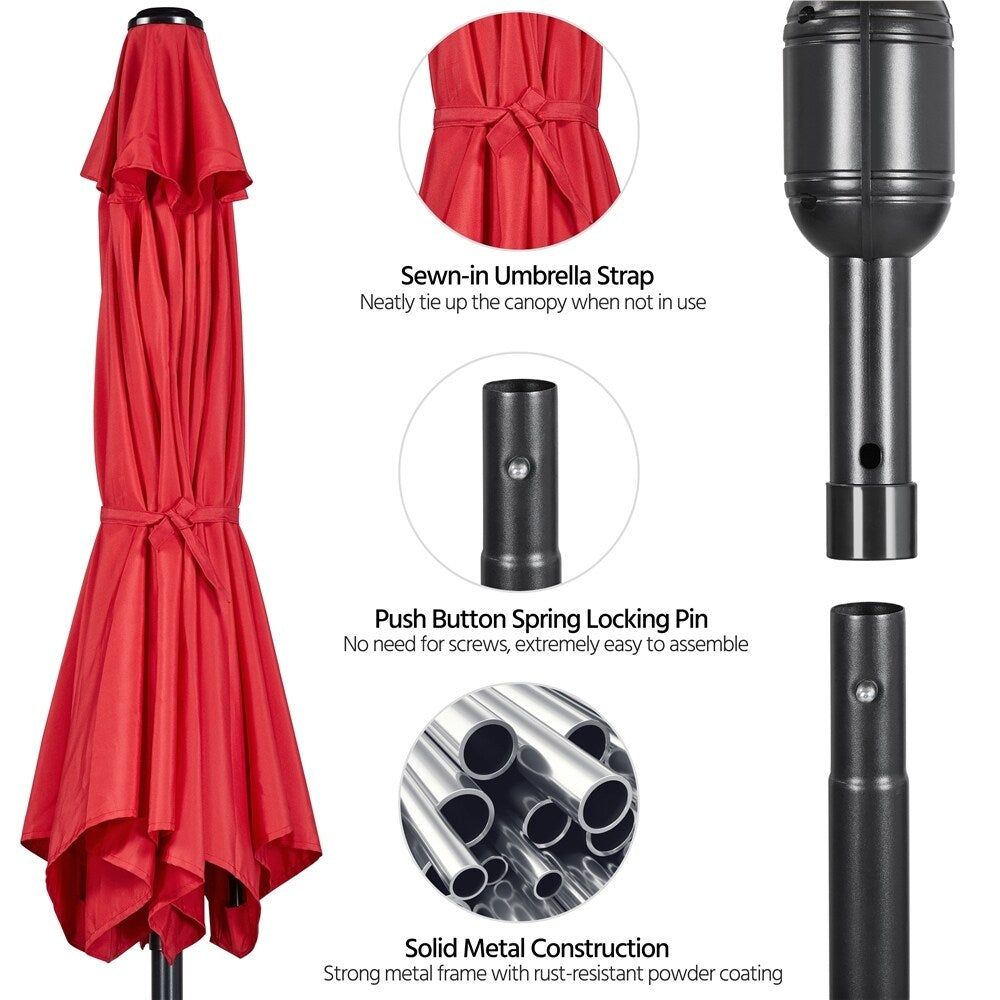 Yaheetech 9FT Patio Umbrella,8 Ribs Market Umbrella With Push Button