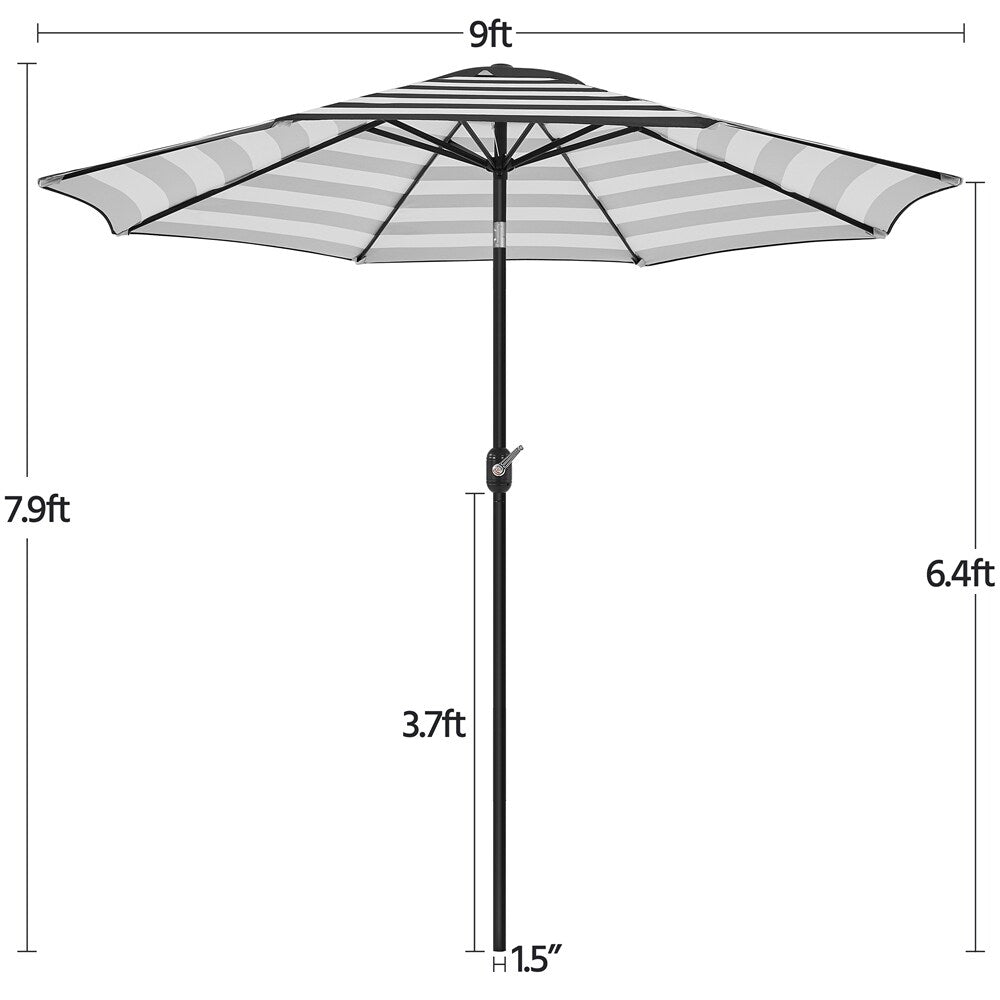 Yaheetech 9FT Patio Umbrella,8 Ribs Market Umbrella With Push Button