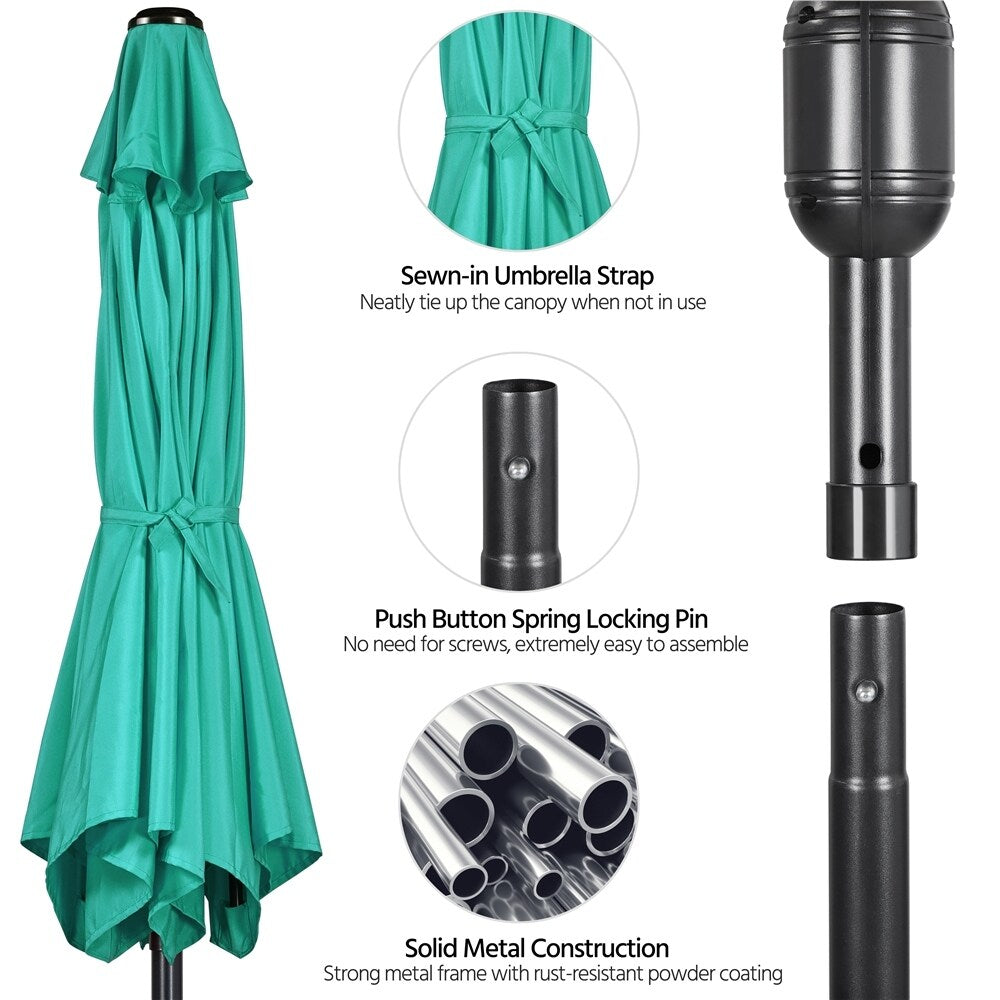 Yaheetech 9FT Patio Umbrella,8 Ribs Market Umbrella With Push Button