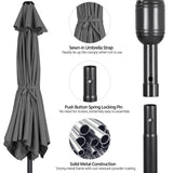 Yaheetech 9FT Patio Umbrella,8 Ribs Market Umbrella With Push Button
