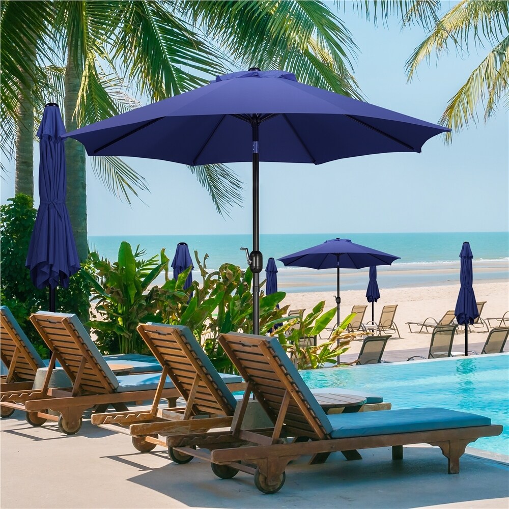 Yaheetech 9FT Patio Umbrella,8 Ribs Market Umbrella With Push Button